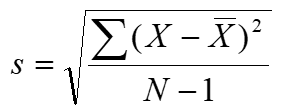 standard deviation formula